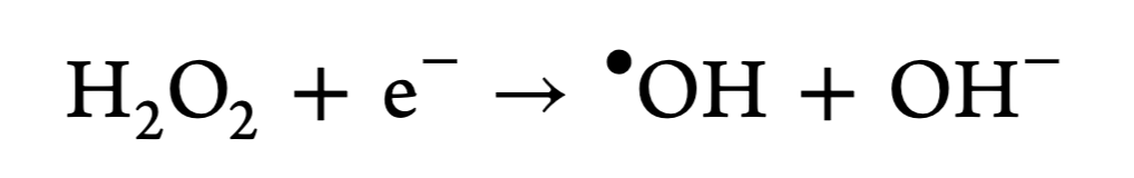 Two molecules of hydrogen react with one molecule of oxygen to form two molecules of water.
